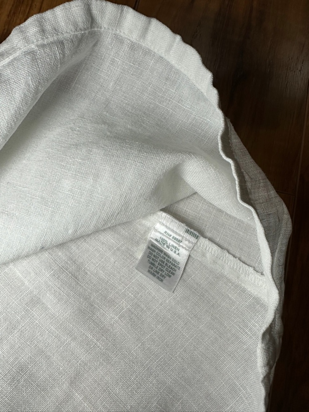 Fenini Cream/White Blouse with Short Sleeves Small 100% Linen - Picture 9 of 10